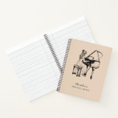 ピアノ練習曲先生学生赤面ピンク ノートブック (内部)