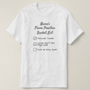 ピアノ練習用バケットリスト個人用設定可能なピアニスト Tシャツ