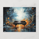 ピアノ美しい、AIで生成されたファンタジー、 ポストカード (正面)