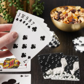 ピアノ自転車に乗って微笑むウインキングふわふわした白猫 トランプ (インサイチュ)