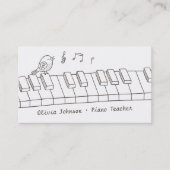 ピアノ落書き音楽ピアノの教師の歌う鳥 名刺 (正面)