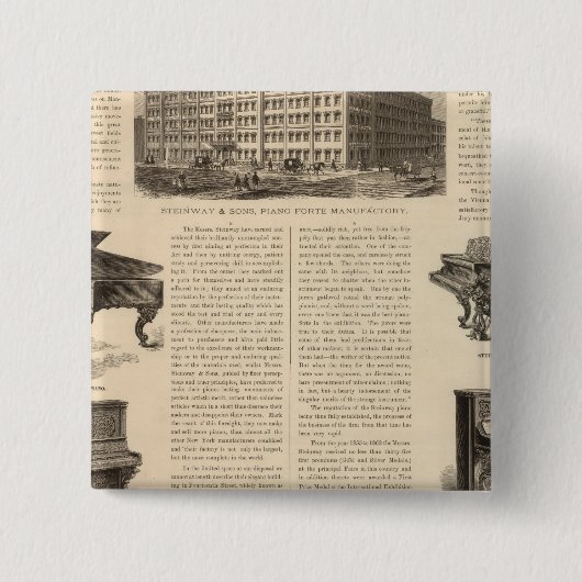 ピアノ製造会社、スタインウェイ&ソンズ 缶バッジ (正面)