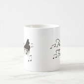 ピアノ調律師のwitihの茶色がかったオレンジペダルおよびトリム コーヒーマグカップ (中央)