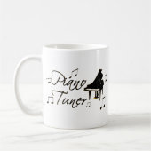 ピアノ調律師のwitihの茶色がかったオレンジペダルおよびトリム コーヒーマグカップ (左)