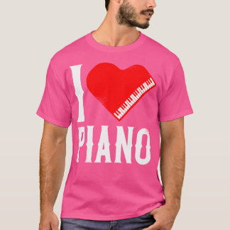 ピアノ講師 ピアニスト ハート 私はピアノが好き Tシャツ