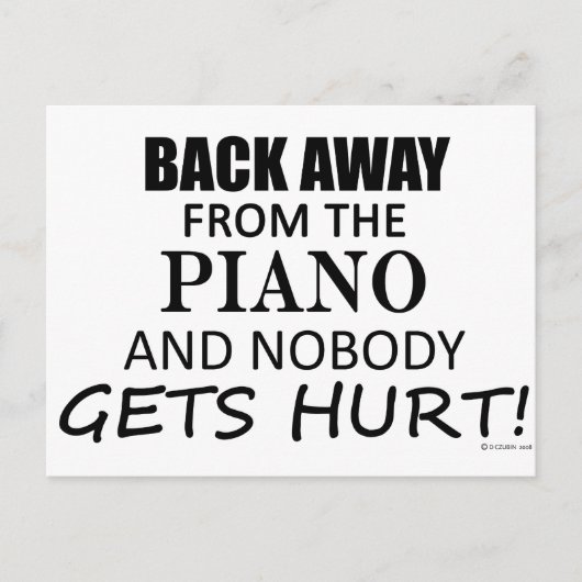 ピアノ遠くにから戻る ポストカード (正面)