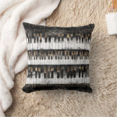 ピアノ鍵およびノート-水彩画および金ゴールド クッション (ブランケット)