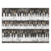 ピアノ鍵およびノート-水彩画および金ゴールド テーブルクロス (正面(横))