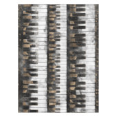 ピアノ鍵およびノート-水彩画および金ゴールド テーブルクロス (正面)