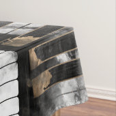 ピアノ鍵およびノート-水彩画および金ゴールド テーブルクロス