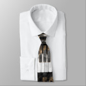 ピアノ鍵およびノート-水彩画および金ゴールド ネクタイ (タイ)