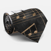 ピアノ鍵およびノート-水彩画および金ゴールド ネクタイ (ロール)