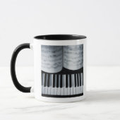 ピアノ鍵および楽譜集 マグカップ (左)