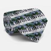 ピアノ鍵および花 ネクタイ (ロール)