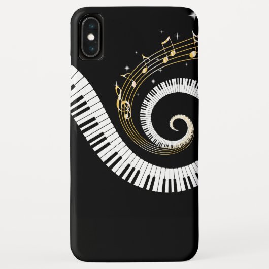 ピアノ鍵および金ゴールド音楽ノートのiPhone6ケース Case-Mate iPhoneケース (裏面)