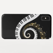 ピアノ鍵および金ゴールド音楽ノートのiPhone6ケース Case-Mate iPhoneケース (裏面(横))