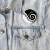 ピアノ鍵および金ゴールド音楽ノート 缶バッジ (インサイチュ)