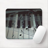 ピアノ鍵および音楽ノート マウスパッド (マウス)
