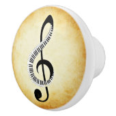 ピアノ鍵および音符のノブ セラミックノブ (右)