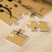 ピアノ鍵および音符 ジグソーパズル (側面)