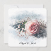 ピアノ鍵でリニューアルピンクローズを誓う 招待状 (正面)