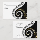 ピアノ鍵とゴールデンミュージックノートの場所の設定 プレイスカード (正面/裏面)