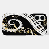 ピアノ鍵とゴールデンミュージックノートiphone5 Case-Mate iPhoneケース (裏面 (横))