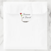 ピアノ鍵とバラ ラウンドシール (バッグ)