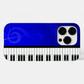 ピアノ鍵とブルーエフェクト音符 Case-Mate iPhoneケース (裏面 (横))