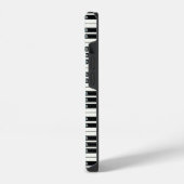 ピアノ鍵とブルーエフェクト音符 iPhoneケース (左側面)