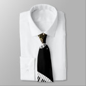 ピアノ鍵と楽譜 ネクタイ (タイ)