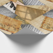 ピアノ鍵と楽譜 ラッピングペーパー (角)