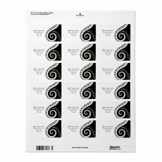 ピアノ鍵と楽譜 ラベル (フルシート)