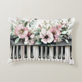 ピアノ鍵と花アクセント枕 アクセントクッション (裏面)