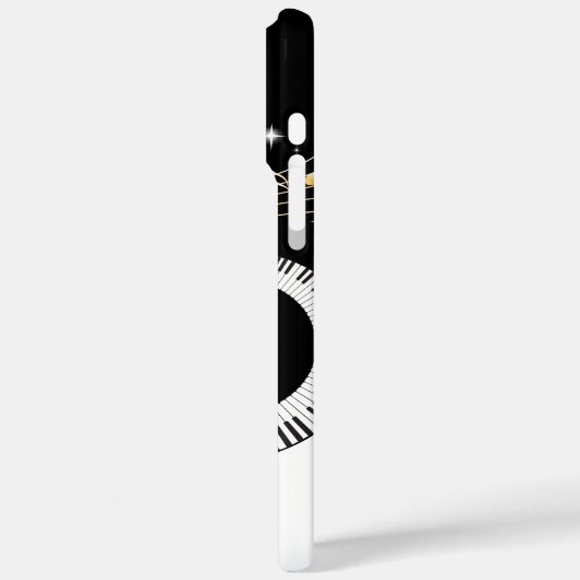 ピアノ鍵と金ゴールドミュージックノート Case-Mate iPhoneケース (裏面 / 左)