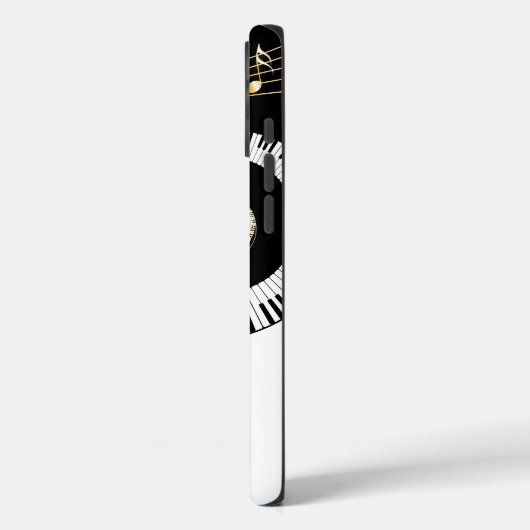 ピアノ鍵と金ゴールドミュージックノート Case-Mate iPhoneケース (裏面 / 左)