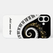 ピアノ鍵と金ゴールドミュージックノート Case-Mate iPhoneケース (裏面 (横))