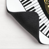 ピアノ鍵と金ゴールド音楽ノート マウスパッド (コーナー)