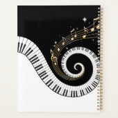 ピアノ鍵と金ゴールド音符 プランナー手帳 (裏面)