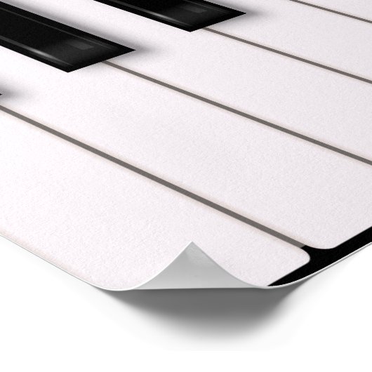 ピアノ鍵と音楽とダンスライフ引用文 ポスター (角)