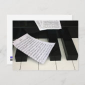 ピアノ鍵と音楽 ポストカード (正面/裏面)