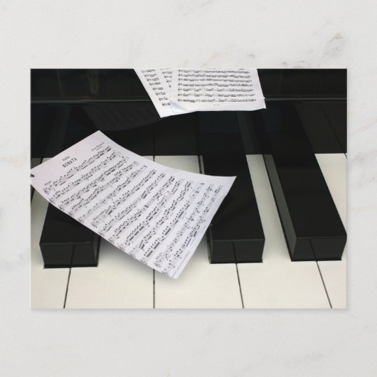 ピアノ鍵と音楽 ポストカード (正面)