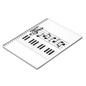 ピアノ鍵と音符 ノートブック (左側)