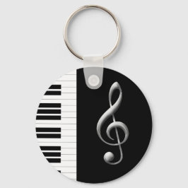 ピアノ鍵とGclef Keychain キーホルダー