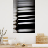 ピアノ鍵の白黒の写真 ポスター (キッチン)