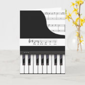 ピアノ鍵の誕生日グリーティングカード カード (黄色い花)