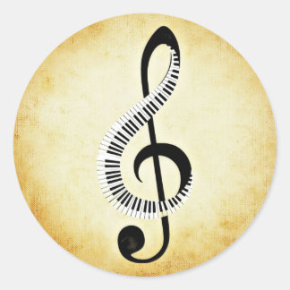 ピアノ鍵オンアミュージッククレフ、 音符記号 ラウンドシール