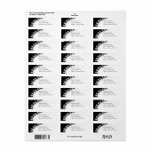 ピアノ鍵カスタム差出人住所ラベル ラベル (フルシート)