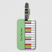 ピアノ鍵カラフル鍵盤音楽をテーマにしたカスタム ラゲッジタグ (正面縦)