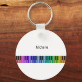 ピアノ鍵キーチェ子供へーン、ピアニストまたは先生 キーホルダー (正面)